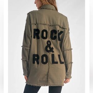 Elan Rock & Roll Olive Military-Style Jacket